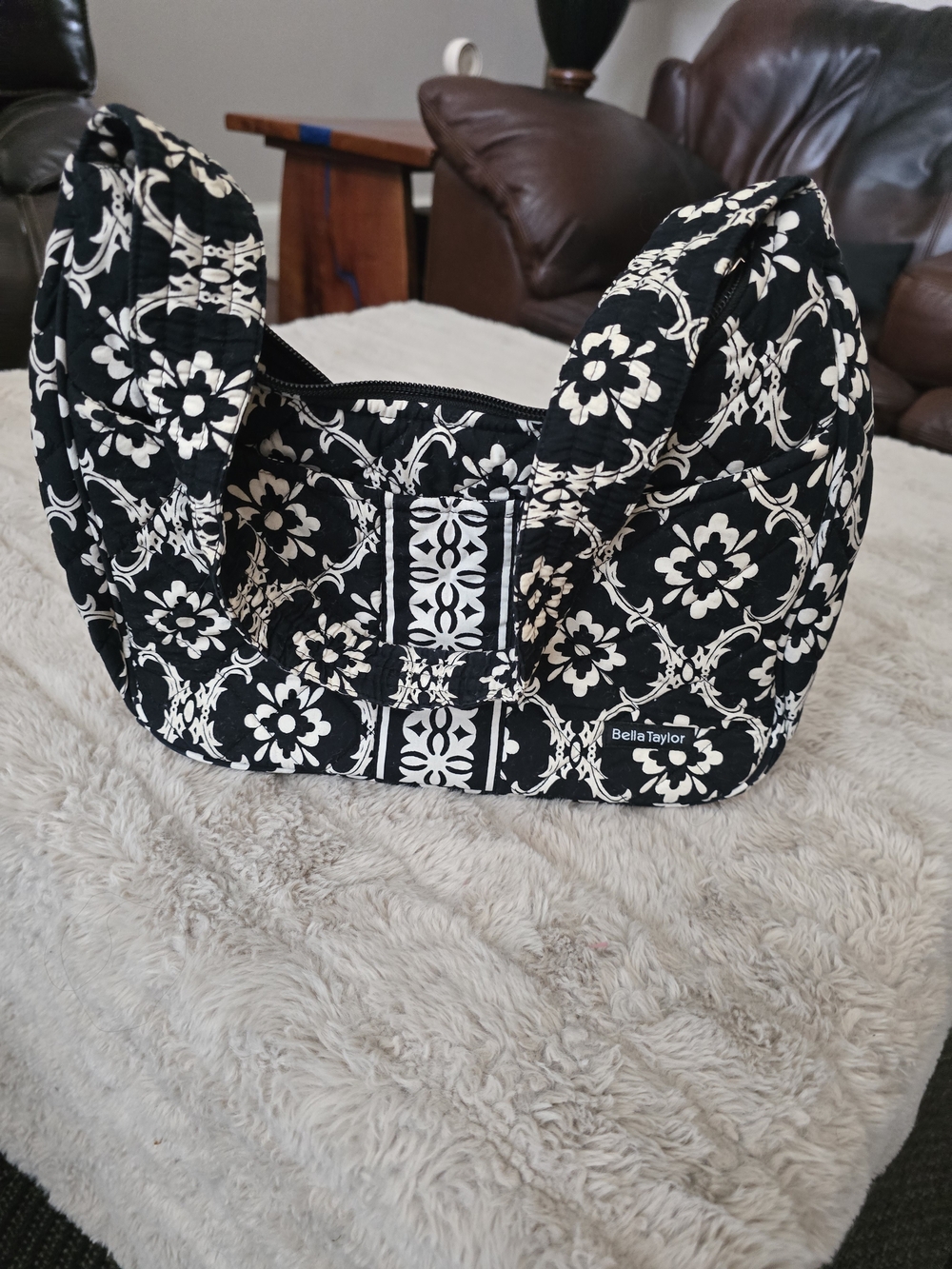 Bella Taylor Black & White Quilted Shoulder Bag